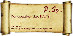 Porubszky Szolón névjegykártya